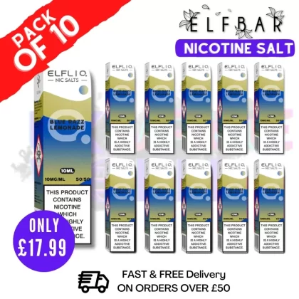 Blue Razz Lemonade ElfLiq Nic Salt BOX OF 10 – ONLY £17.99