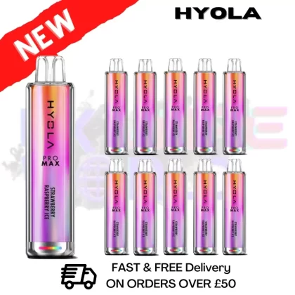 Strawberry Raspberry Ice Hyola Pro Max 8000 Puff Box Of 10