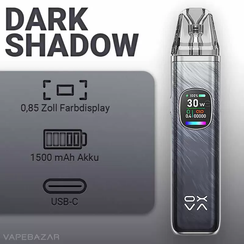 OXVA Xlim Pro 2 Pod Kit – Dark Shadow - Pod Kit / OXVA / 1300 mAh / max. 30 Watt / 2ml / USB-C - Image 2