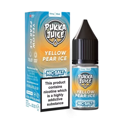 Pukka Juice Nic Salt E-Liquid Yellow Pear Ice - Nicotine Strength#10mg>20mg