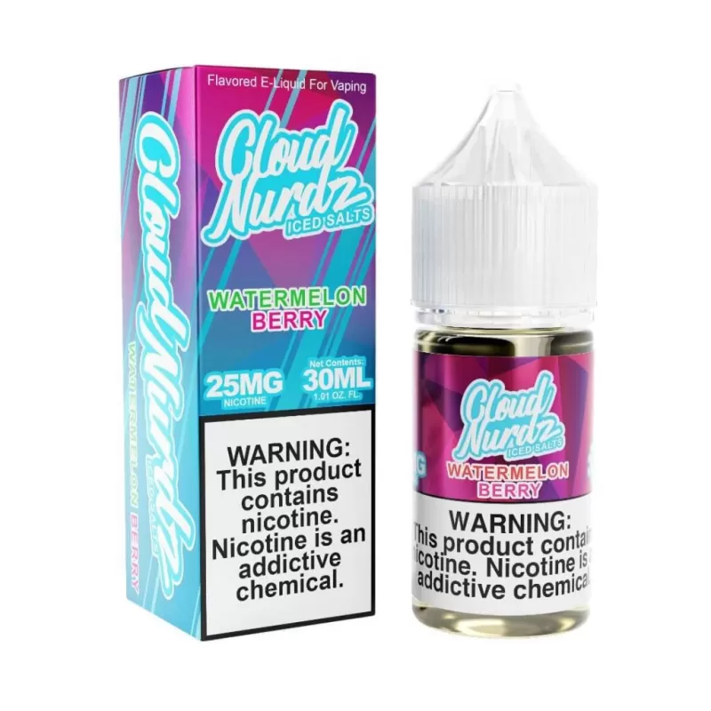 Cloud Nurdz Iced Salts Watermelon Berry eJuice - 30mL 50mg