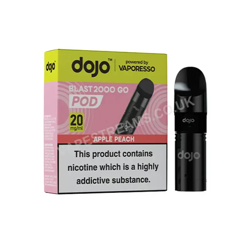 Dojo Blast 2000 Go Apple Peach Prefilled Pod - 2ml + 2ml; Vape Product; Vape Product (6765AA)