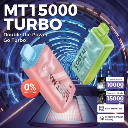 Lost Mary MT15K Turbo ZERO NICOTINE Disposable Device – 15000 Puffs - Miami Mint 0%