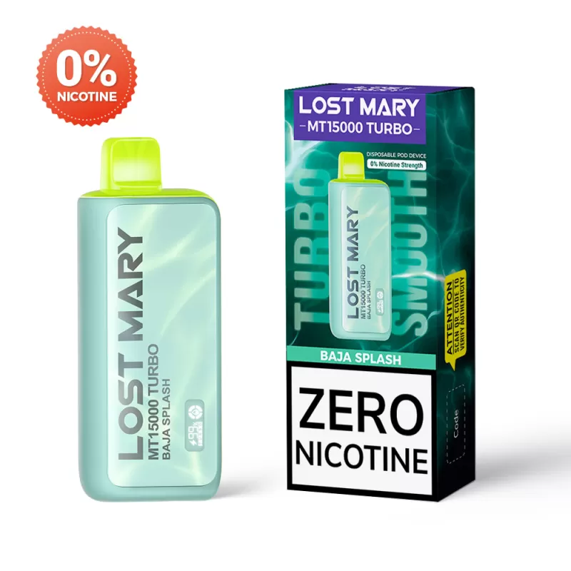 Lost Mary MT15K Turbo ZERO NICOTINE Disposable Device – 15000 Puffs - Miami Mint 0% - Image 2