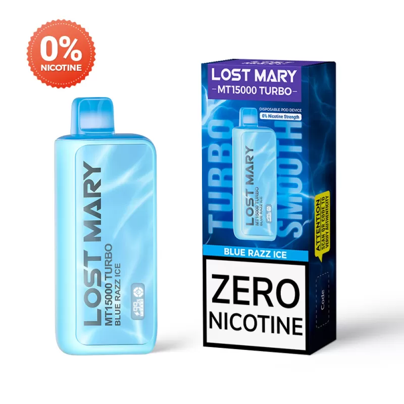Lost Mary MT15K Turbo ZERO NICOTINE Disposable Device – 15000 Puffs - Miami Mint 0% - Image 3
