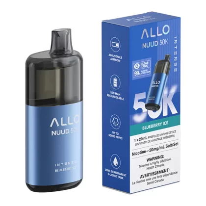 Allo Intense Nuud 50K Disposable Vape Device - Blueberry Ice 20ml - 20mg/ml