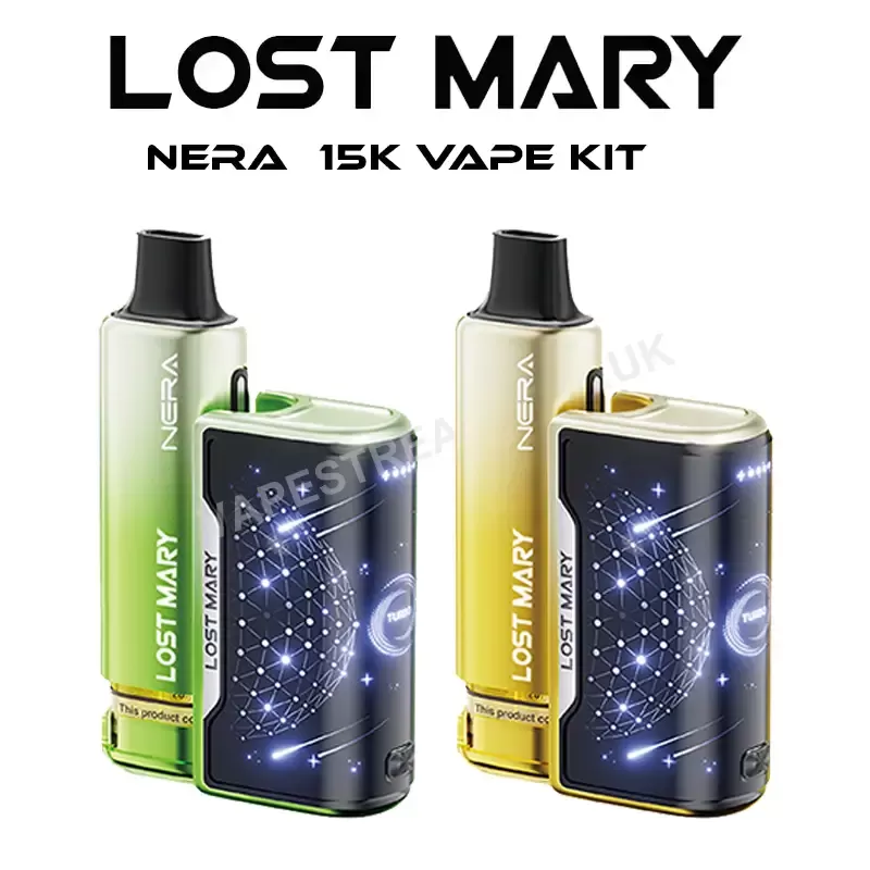 Lost Mary Nera15K Fullview Vape Kit - Banana Ice Kit, Blueberry Raspberry Gami Kit; Rechargeable Device (88CCBD)