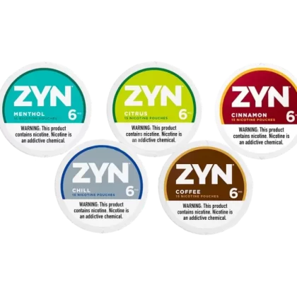 Zyn Nicotine Pouch | 6mg - Flavor#Coffee>Spearmint>Chill>Peppermint>Menthol>Cool Mint>Smooth>Wintergreen>Cinnamon>Citrus