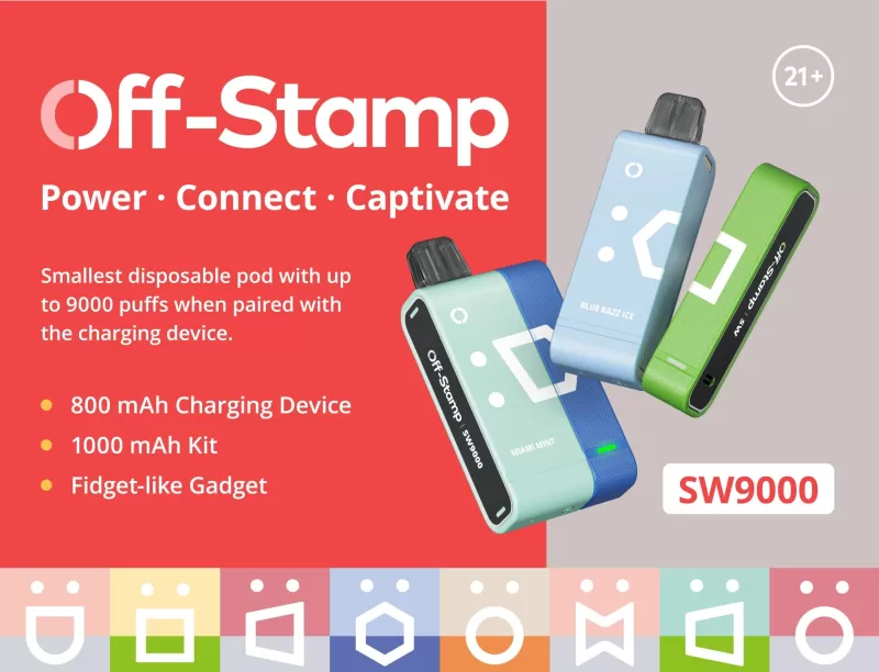 Off-Stamp SW9000 Rechargeable Disposable KIT - 9000 Puffs - Miami Mint - Image 2