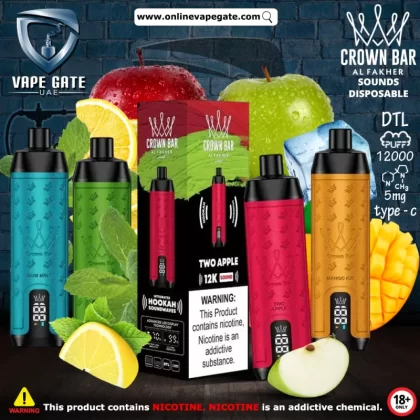 Al Fakher - Crown Bar Sounds Disposable Vape (12,000 Puffs) - Peach Ice / 5 mg