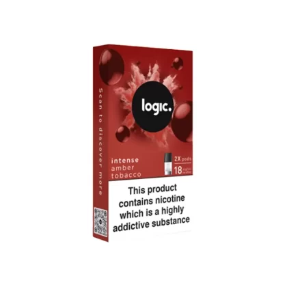 Logic Amber Tobacco Vape Pods (2 Pack) - Nicotine Strength#Intense 18mg>12mg>6mg (600CA2)