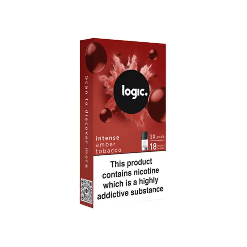Logic Amber Tobacco Vape Pods (2 Pack) - Nicotine Strength#Intense 18mg>12mg>6mg (600CA2)