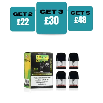 Uwell Caliburn GPP Replacement Pods Pack of 4 - 0.9ohm