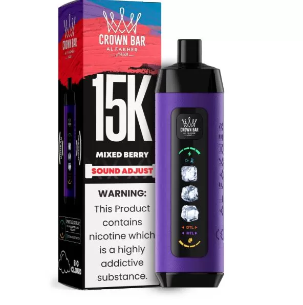 Al Fakher - Crown Bar Hypermax Ice Adjust Disposable Vape (15,000 Puffs) - Cool Mango / 5 mg - Image 2