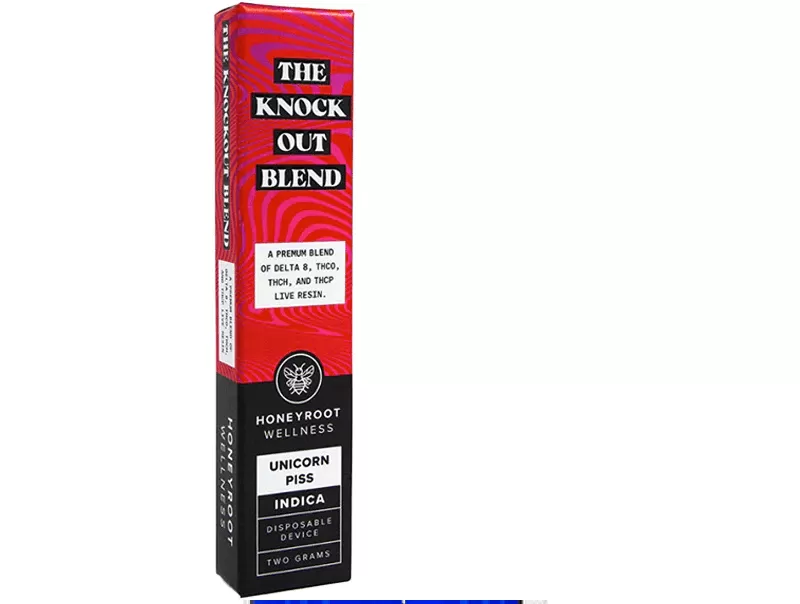 Sale $20.90 – Honeyroot Knock Out Blend Disposable | 2-Gram Delta-8/ THC-O/ THC-H/ THC-P/ Live Resin - Image 3