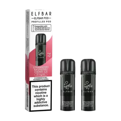 Strawberry Raspberry Cherry Ice Elfbar 600 Pods - Ecigwizard