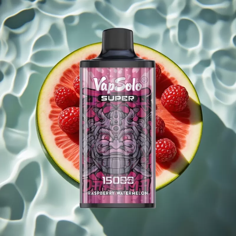 Vapsolo Super 15000 Puffs Disposable Vape – Raspberry Watermelon Flavor, 40ml E-Liquid, 850mAh Mesh Coil, Type-C Charging - Bangvapeaustralia