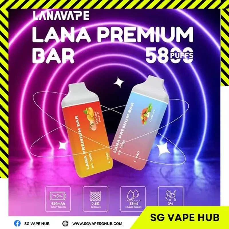 LANA PREMIUM BAR 5800 Puffs - Watermelon - Sgvapeshubsafety - Image 2