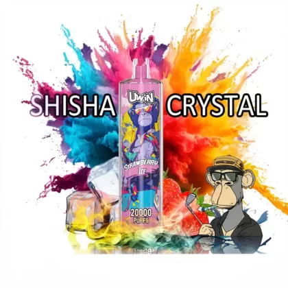 Uwin Shisha Hookah 20K Mesh Coil Disposable Vape - Blueberry On Ice, Kiwi Passion Fruit Guava; 3-nicotine, 2-nicotine (6300B5)