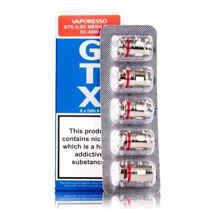 Vaporesso GTX Coils (5 Pack) - Ohm#MESHED 0.15OHM>MESHED 0.2OHM>MESHED 0.3OHM>MESHED 0.6OHM>MESHED 0.8OHM>REGULAR 1.2OHM>MESH 1.2OHM