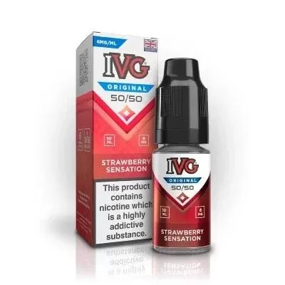 IVG Original 50/50 10ml E-Liquid - Flavour#Strawberry Sensation>Riberry Lemonade>Forest Berries Ice>Blue Raspberry>Summer Blaze>Sour Green Apple>Strawberry Watermelon>Ice Menthol>Tropical Ic