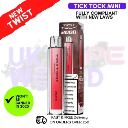 Cherry Ice Tick Tock Mini 2000 Puff Kit