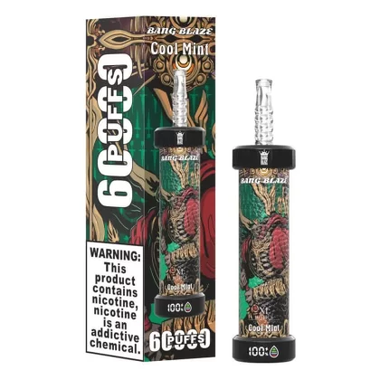 Bang Blaze 60000 Puffs Disposable Vape - Flavors#Cool Mint>Brown Ale>Double Apple>Cherry Mint>Peach Mango Watermelon>Strawberry Kiwi>Watermelon Strawberry Melon>Blue Razz>Passion Fruit>Mixed (A8472D)