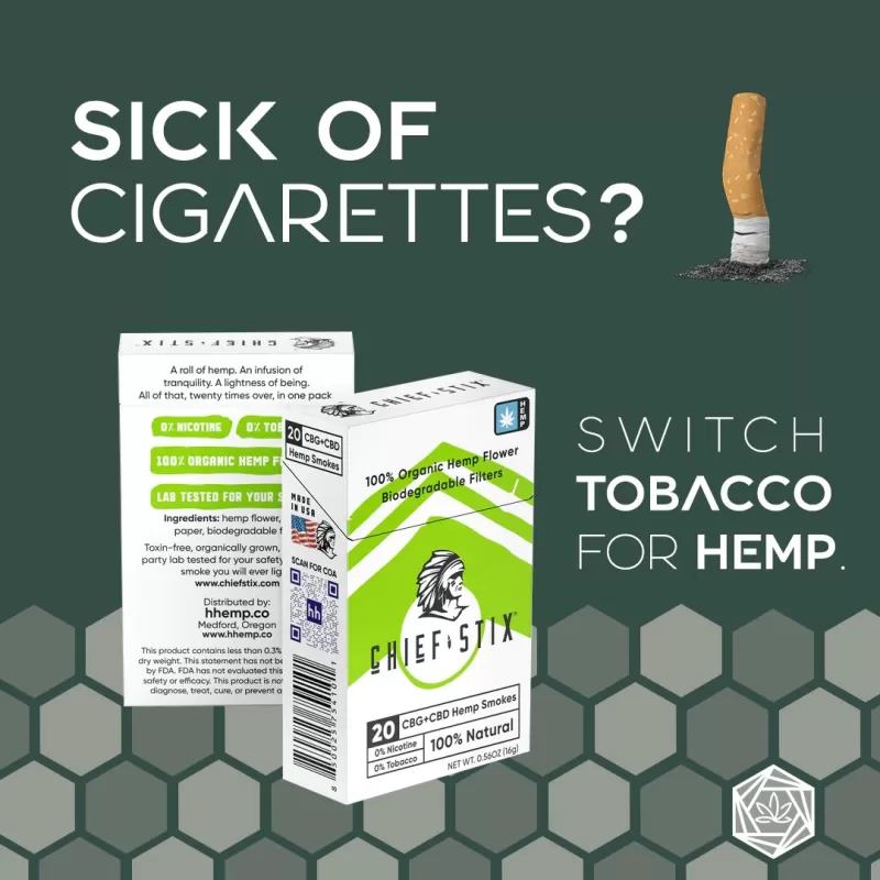 Chief Stix 20ct Hemp Smokes - Menthol, Regular - Image 2