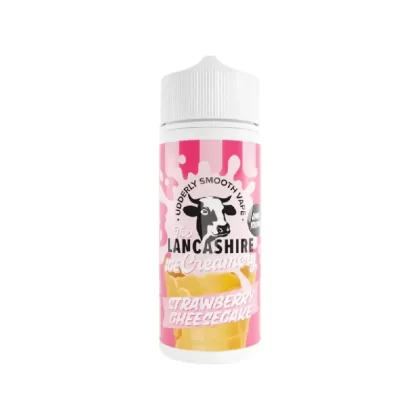 The Lancashire Creamery 100ml Shortfill E-Liquid Strawberry Cheesecake - Nicotine Strength#0mg