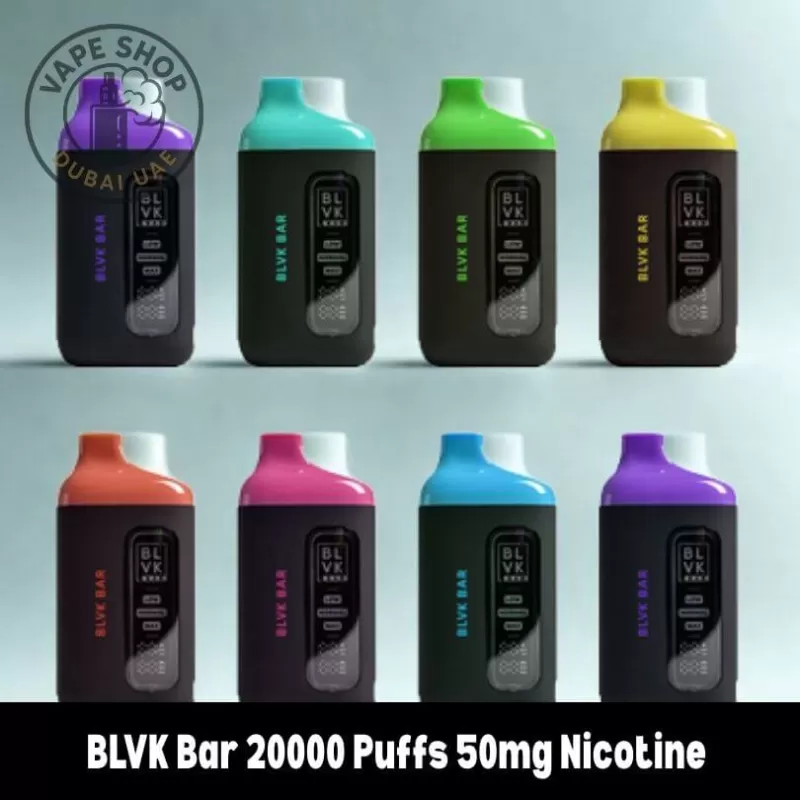 BLVK Bar 20000 Puffs 50mg Nicotine Disposable Vape - Vape Product, FULL BOX 10 DEVICE; Apple Grape, Blue Raspberry