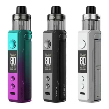 Voopoo Drag X2 Pod Kit - Colour#Colourful Silver>Glow Pink>Grey Metal>Modern Red>Pearl White>Sky Blue>Spray Black
