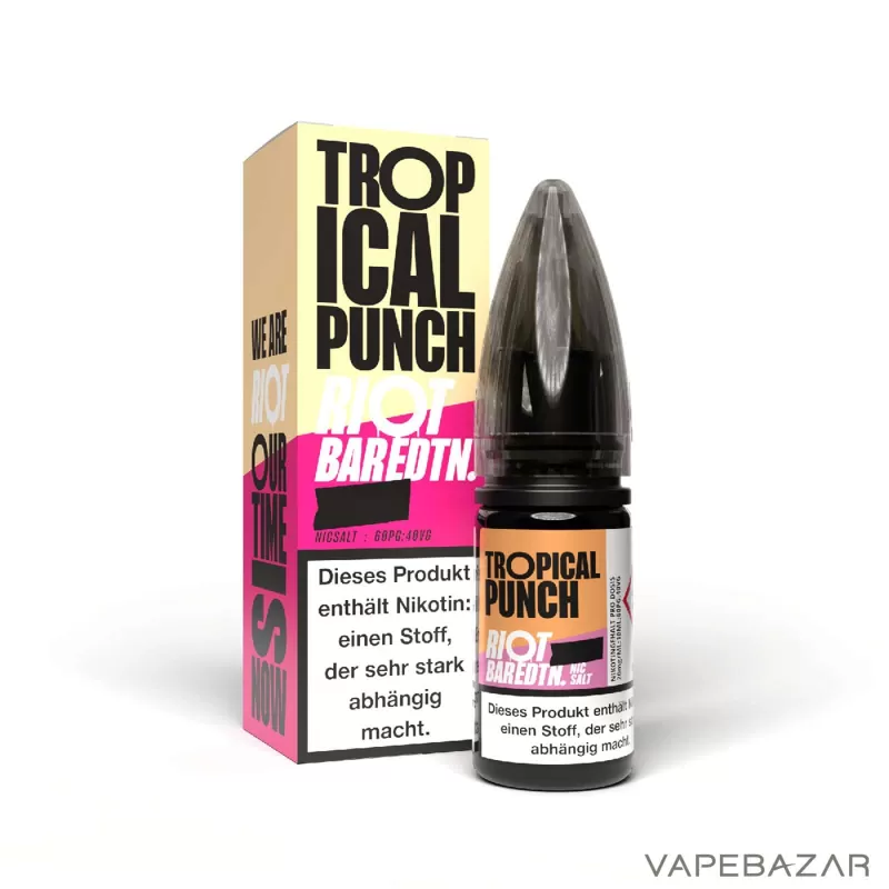 Riot Salt Bar Liquid – Tropical Punch - 20mg/ml, 10mg/ml; Riot Saltbar; Pfirsich, Drachenfrucht - Image 3