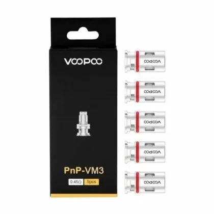 VooPoo VINCI PnP Single Mesh VM3 0.45ohm Coil 25–35W Pack of 5x Replacement Coil