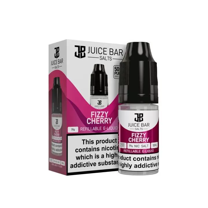 Fizzy Cherry 5x 10ml Nic Salt Juice Bar 5000 E Liquid
