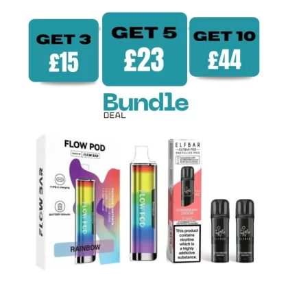 Flow Pod CP600 Pod Kit + Elf Bar 600 Prefilled Pods (Bundle) - Barbie Pink / Strawberry Ice