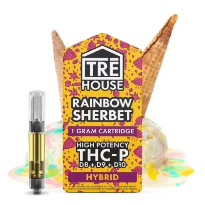 THC-P Cartridge + D8 + D9 + D10 – Rainbow Sherbet – Hybrid 1g - Ejuicewarehouse