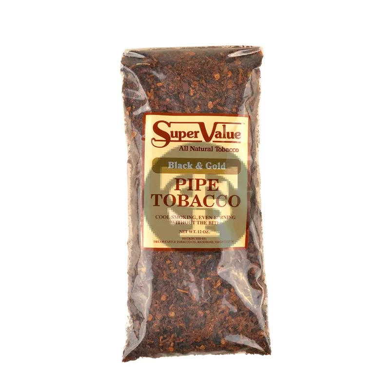 Super Value Pipe Tobacco Black & Gold 12 oz. Bag