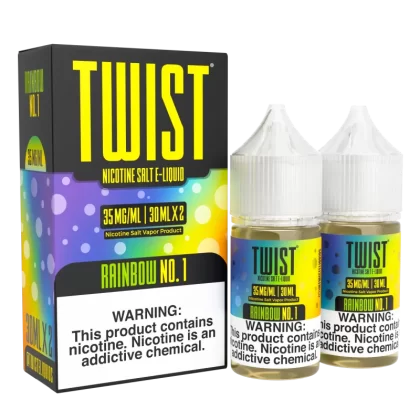 TWIST Nicotine Salt E-Liquid - Rainbow No.1 - 60ML E-Liquid (Twin 30ML Pack) - 35MG