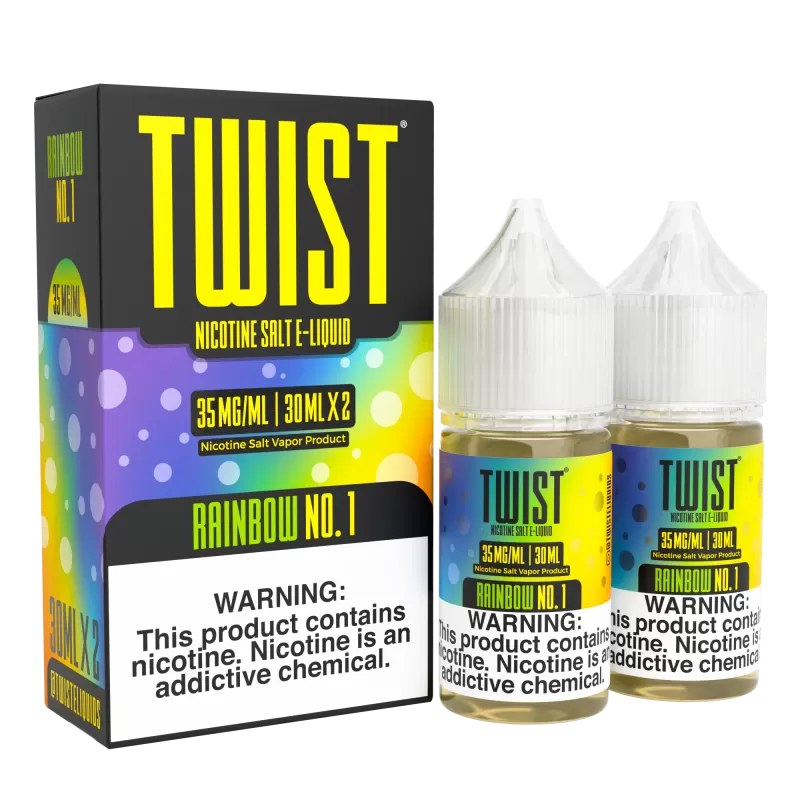 TWIST Nicotine Salt E-Liquid - Rainbow No.1 - 60ML E-Liquid (Twin 30ML Pack) - 35MG