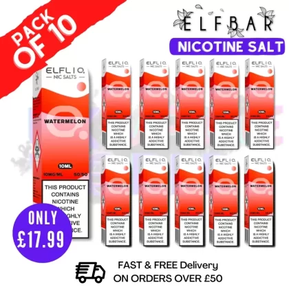 Watermelon ElfLiq Nic Salt BOX OF 10 – ONLY £17.99