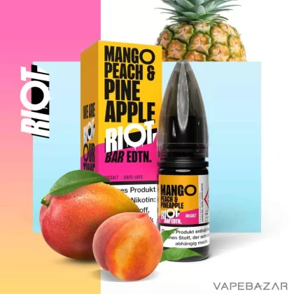 Riot Salt Bar Liquid – Mango Peach Pineapple - 10mg/ml, 20mg/ml; Riot Saltbar; Pfirsich, Ananas