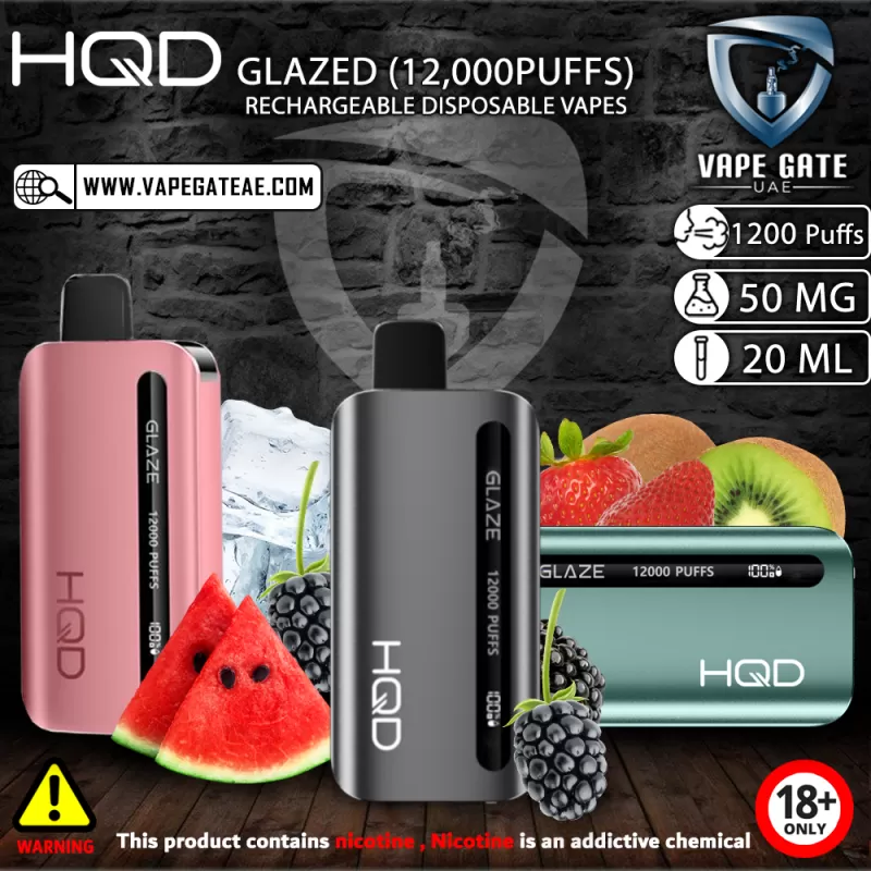 HQD GLAZED RECHARGEABLE DISPOSABLE VAPES (12,000PUFFS) - Triple Berry - Image 2