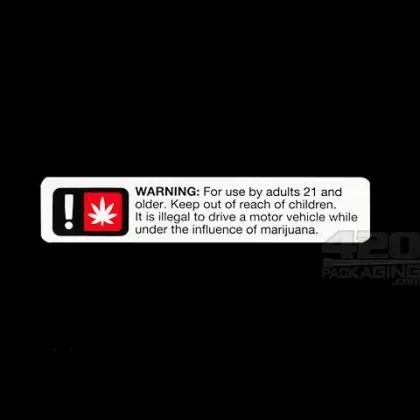 Generic Oregon Compliant Warning Labels | 2.5in x .5in – Rectangle – 1000 Count