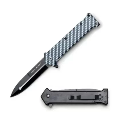 Snake Eye Tactical Spring Assist Knife- Blue Printed Handle - Vape Store
