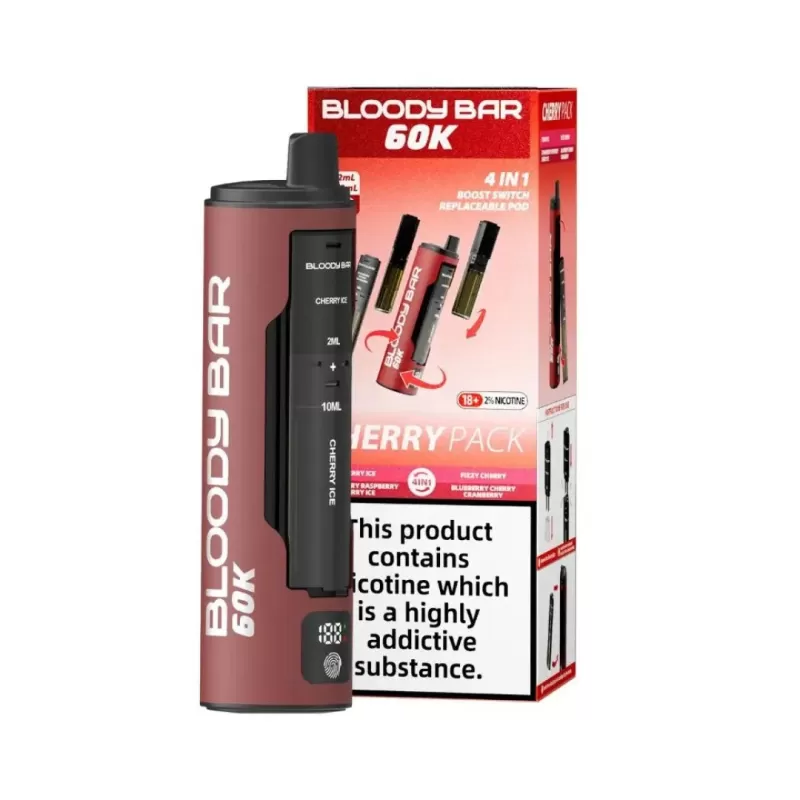Bloody Bar 60K 4-in-1 Prefilled Pod Kit - Strawberry Pack - Image 3