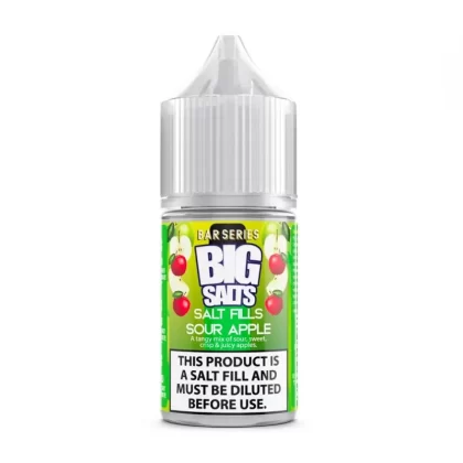 Big Salts Sour Apple – 20ml Salt Fills E Liquid - 5mg Nic Strength Including Blue Salt Shots, 10mg Nic Strength Including Pink Salt Shots; Vape Product, Vape Product