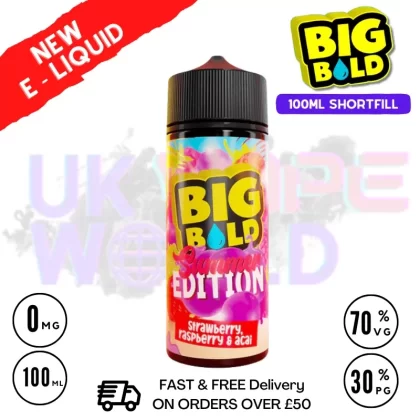 Strawberry Raspberry & ACAI Big Bold Vape Juice 100ml