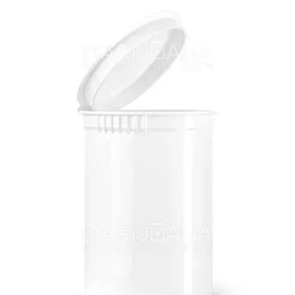 Child Resistant | Opaque White Pop Top PCR Bottles | 30dr – 7g – 150 Count