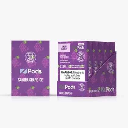 Z pods Stlth Compatible – Sakura Grape Ice - Nicotine#Supreme Nic Blend - 20MG with 50 MG Throat Hit