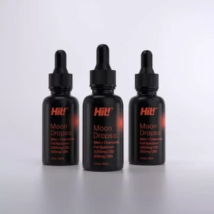 3 Pack Moon Drops with Mint + Chamomile for Sleep. Contains 1000mg CBD and 300mg CBN